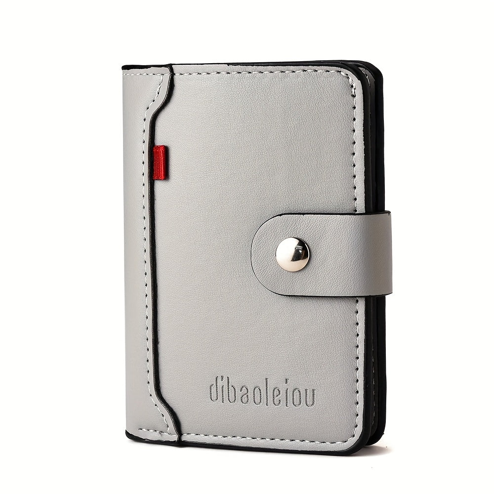 A Compact Men'S Wallet with Multiple Card Slots, Featuring a Stylish And Minimalist Design for Holding Driver'S Licenses And Credit Cards, with a Snap Closure - a Spacious Synthetic Faux Leather Coin Purse, Ideal for Travel A