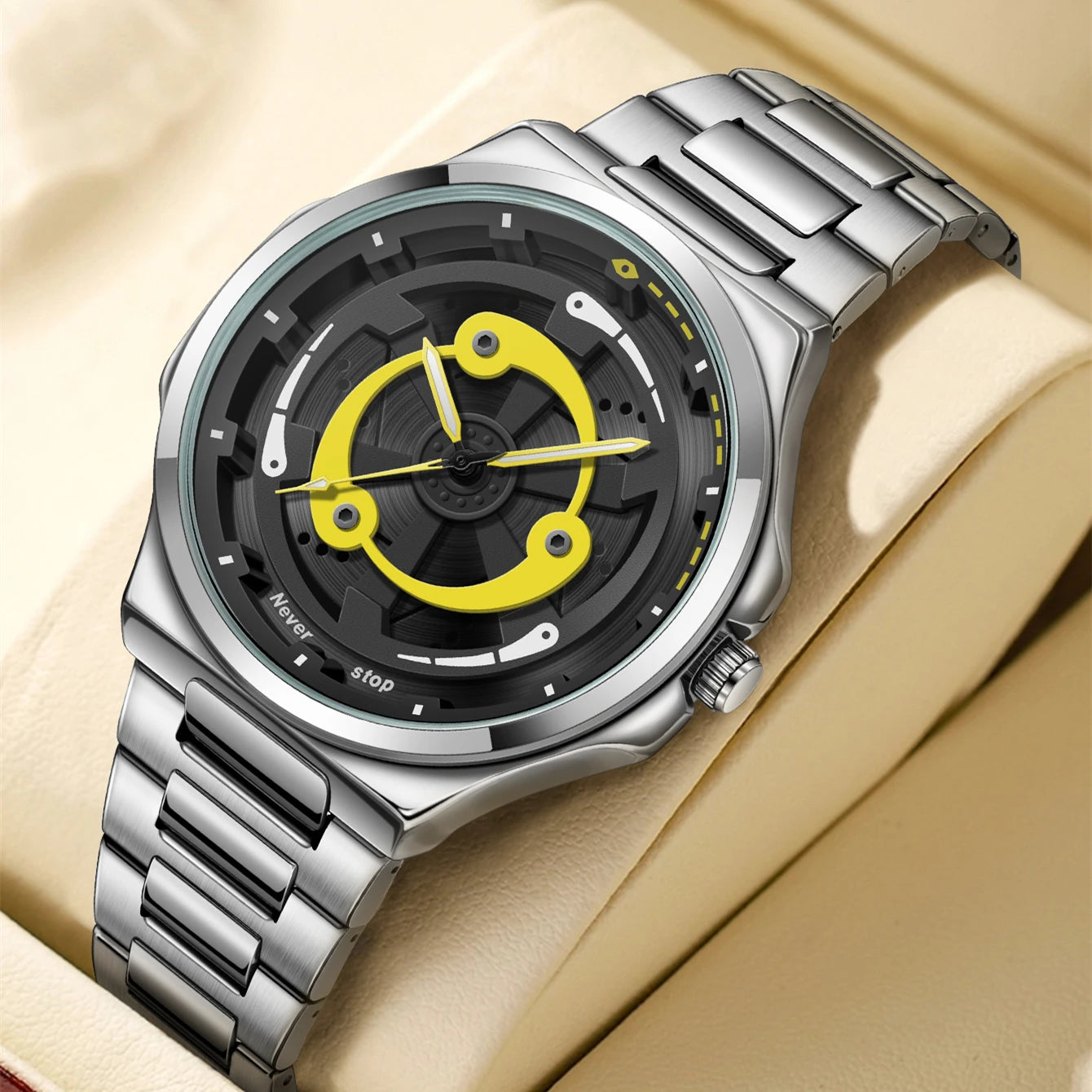 ساعه رجاليه بعجله دواره ثلاثيه الابعاد