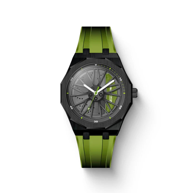 ساعة رجالية مستوحاة من عالم السباقات – قرص دوّار ثلاثي الابعاد