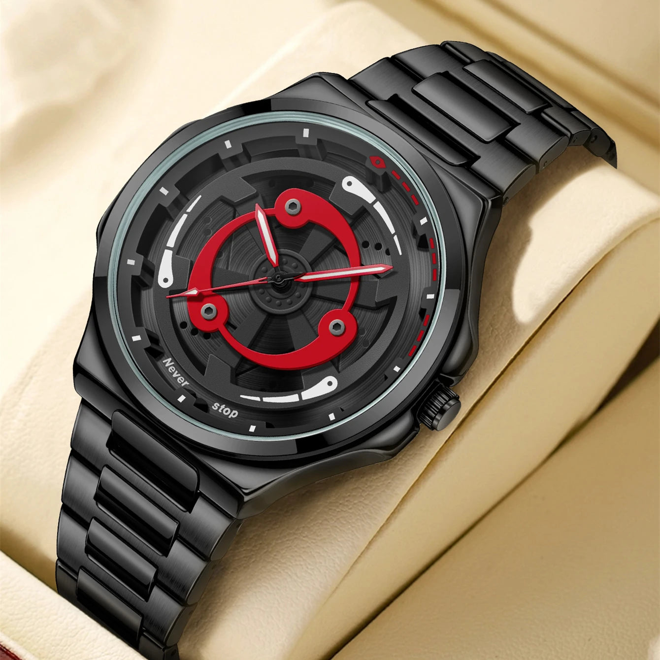 ساعه رجاليه بعجله دواره ثلاثيه الابعاد