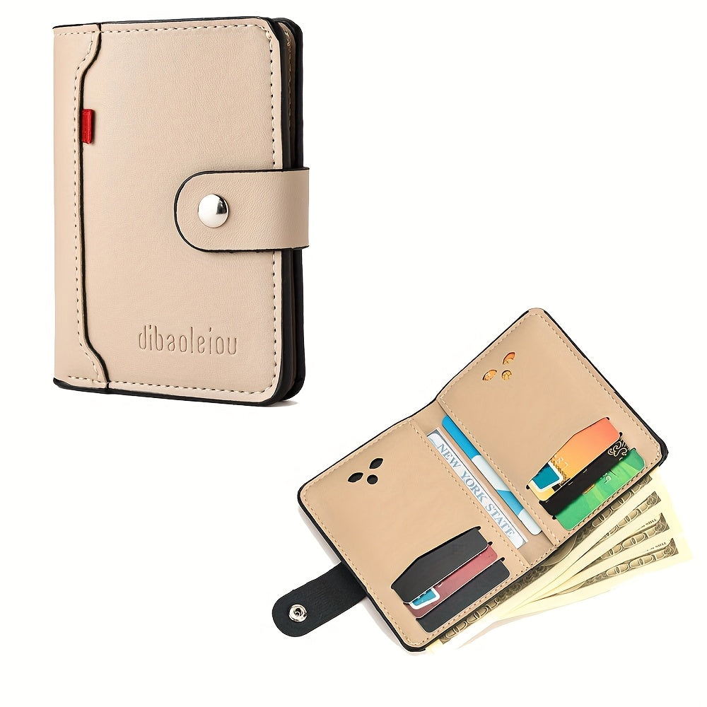 A Compact Men'S Wallet with Multiple Card Slots, Featuring a Stylish And Minimalist Design for Holding Driver'S Licenses And Credit Cards, with a Snap Closure - a Spacious Synthetic Faux Leather Coin Purse, Ideal for Travel A